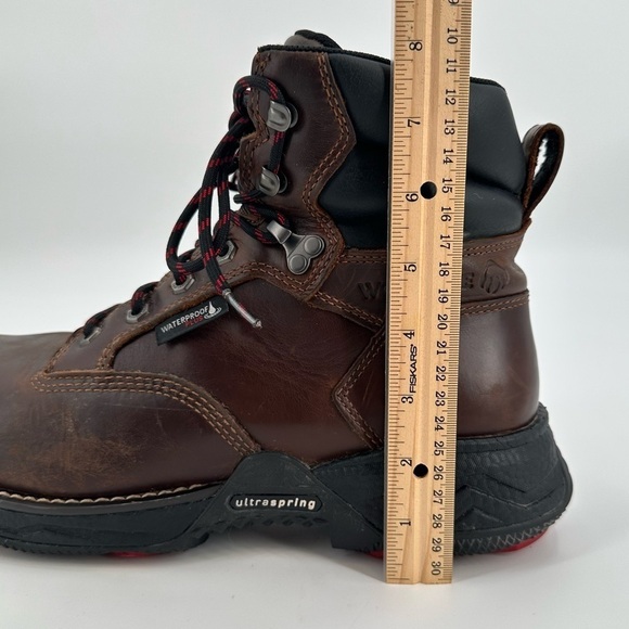 Wolverine Dura Shocks Ultra Spring WP Brown Steel Toe Lace Up Boots Size 11 EW - Picture 9 of 16